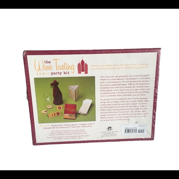 NWT CHRONICLE BOOKS The Wine Tasting Party Kit Pink One Size - Picture 4 of 6